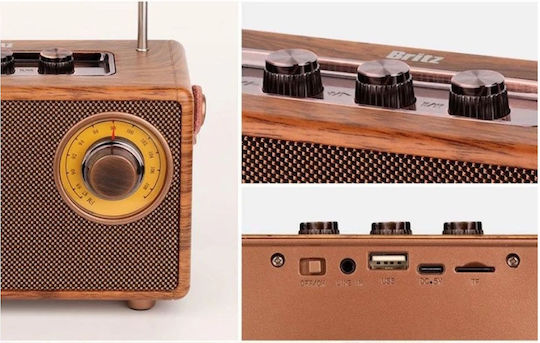 Old Street Audio Retro Bluetooth Speaker 5W with Radio and Battery Life up to 4 hours coffee