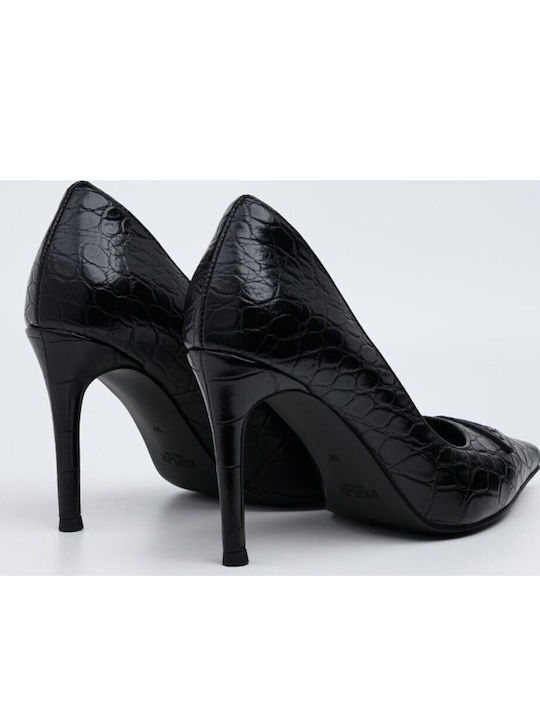 Anatomic Synthetic Leather Black High Heels Martine Cocco
