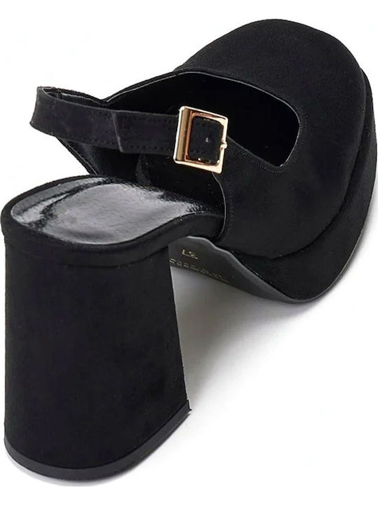 Damentaschen Pumps mit Plateau Schwarze