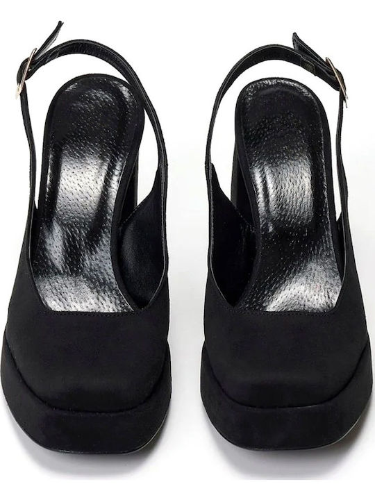 Damentaschen Pumps mit Plateau Schwarze