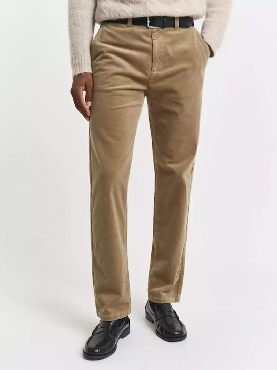 Trousers Chino Elastic in Slim Fit Beige