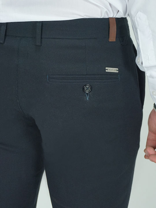 Trousers Chino Elastic in Slim Fit Dark Blue