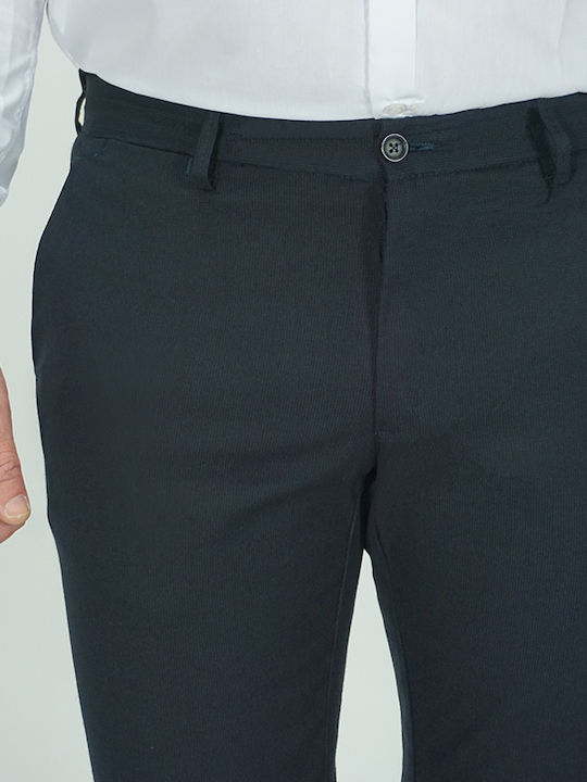 Trousers Chino Elastic in Slim Fit Dark Blue