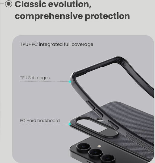 Nillkin Super Frosted Pro Задна корица Пластмаса / Силикон Черен (Galaxy S25 FE)