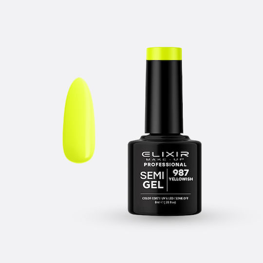 Elixir Semi Gel Semi-Permanent Nail Polish 987 Yellowish 8ml 1pcs