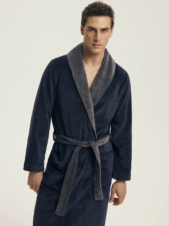 Henderson Men's Winter Pajama Robe Blue
