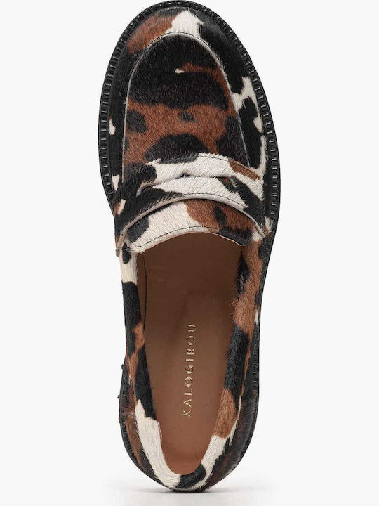 Δερμάτινα Γυναικεία Loafers σε Ταμπά Χρώμα