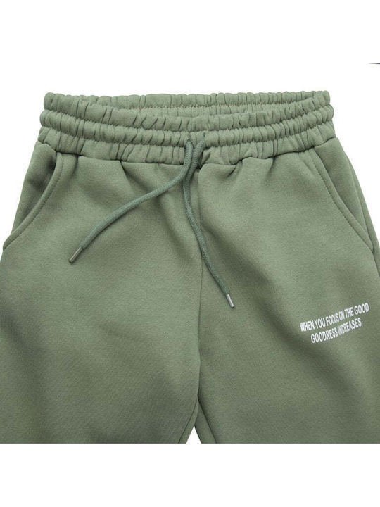 Παντελόνι Φόρμας Fleece Χακί