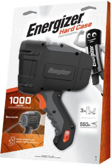 Energizer Rechargeable Handheld Spotlight LED IPX4 with Maximum Brightness 1000lm Black