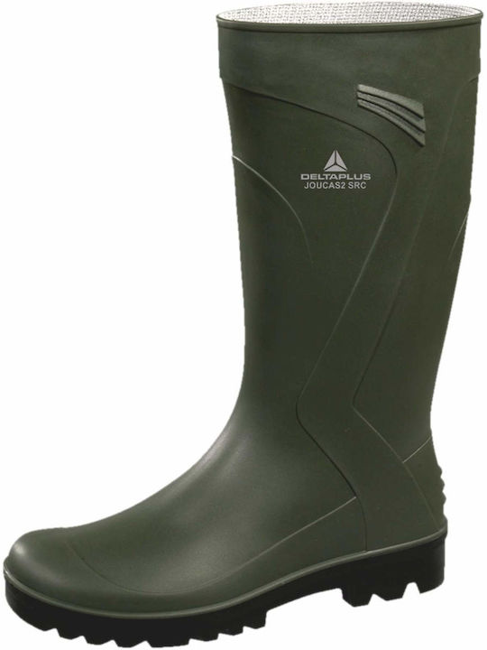 Delta Plus Non-Slip Work Wellies Knee Green