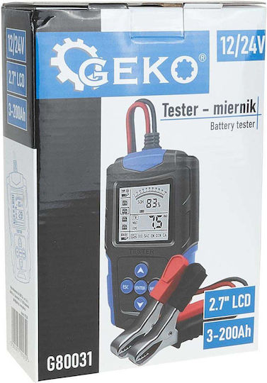 Tester baterie LCD 12 24 V 3 Ah-200 Ah Geko G80031