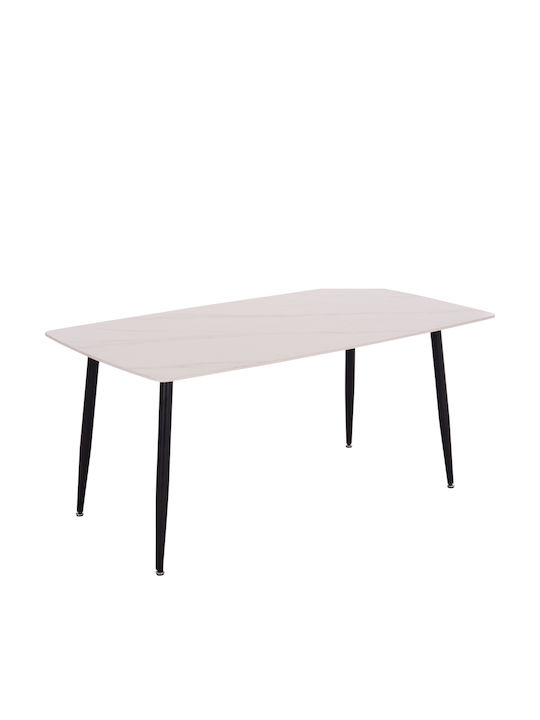 Rav Tisch Speisesaal Marble White, Black 160x90x75cm