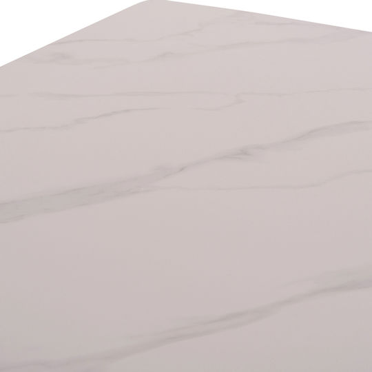 Rav Table Dining Room with Ceramic Surface Marble White, Black 160x90x75cm