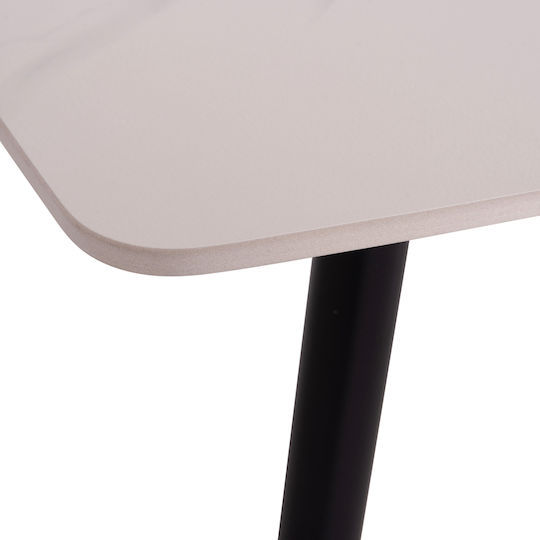 Rav Table Dining Room with Ceramic Surface Marble White, Black 160x90x75cm