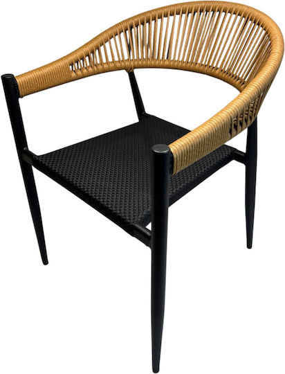 Outdoor-Sessel Rattan Elizabeth Beige 58x59x84εκ.