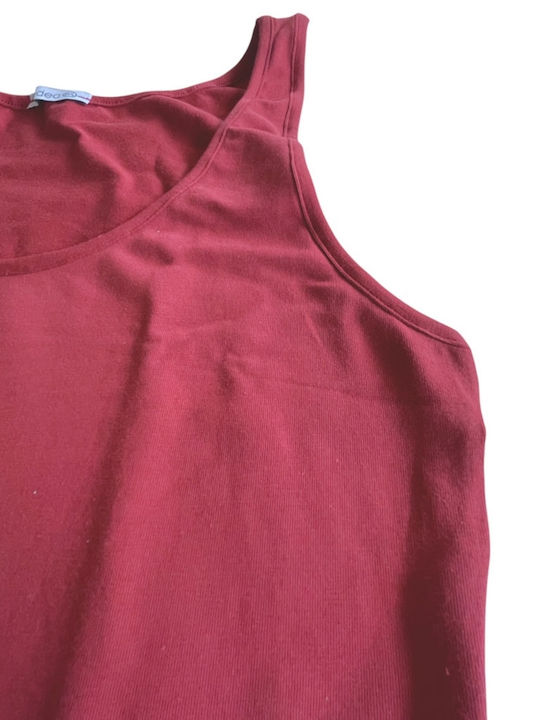 Jadea Terracotta Cotton Sleeveless Bodysuit Wide Straps 4152