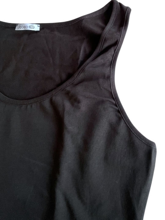 Jadea Gray-Anthracite Cotton Sleeveless Bodysuit Wide Straps 4152