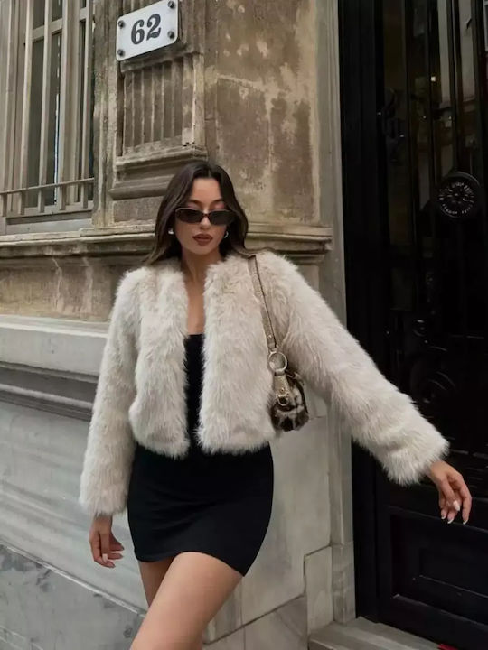 Women's Short Fur Beige