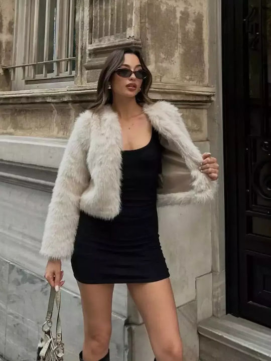 Women's Short Fur Beige