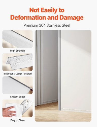 Wall Corner Protector Stainless Steel Vevor 38 X 38 X 2436 Mm Set 10 Metal Corner Protectors 304 Stainless Steel 90 Degree Edge Cutting Wall Protection Home Office Commercial Spaces 3m Tape