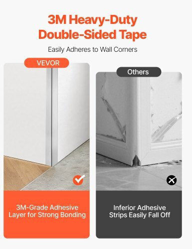 Wall Corner Protector Stainless Steel Vevor 38 X 38 X 2436 Mm Set 10 Metal Corner Protectors 304 Stainless Steel 90 Degree Edge Cutting Wall Protection Home Office Commercial Spaces 3m Tape