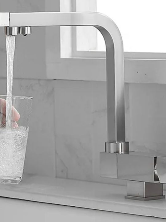 Grande U-Shaped Kitchen Faucet Counter Silver