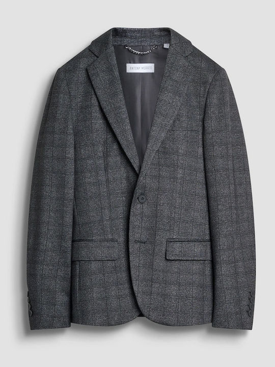 Men's Winter Suit Jacket Slim Fit Black