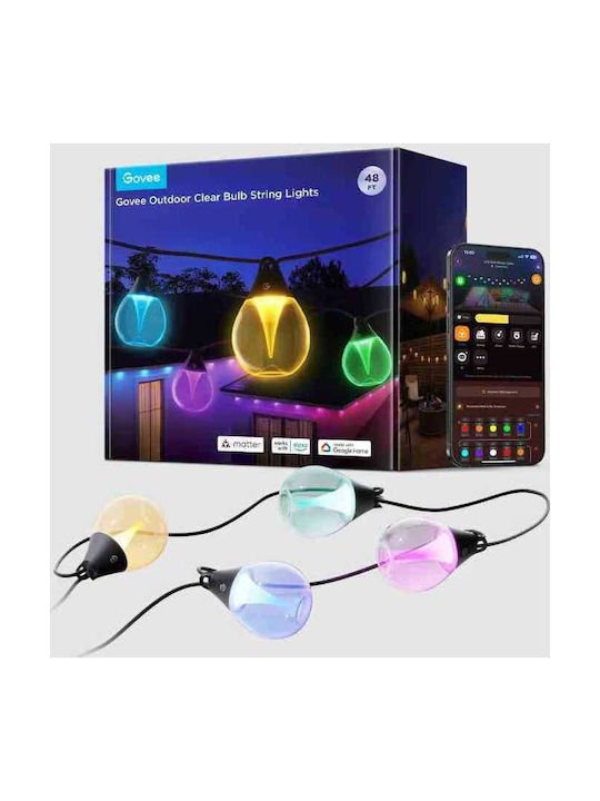 Govee Водоустойчива Смарт Гирлянда За Осветление LED 15м Govee Водоустойчива Смарт Гирлянда За Осветление LED 15м