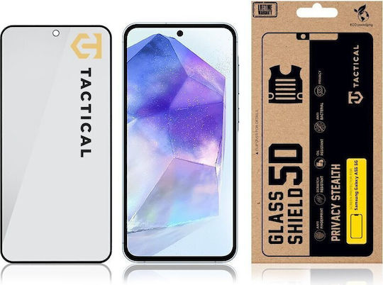 Tactical 5D 0.33mm Vollkleber Privatsphäre Gehärtetes Glas Schwarz (Galaxy A55)