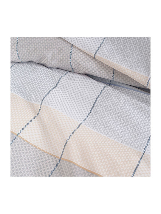 Rythmos Duvet Cover Set Single with Pillowcase 160x250 Colette Grey-light blue
