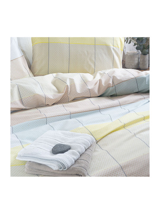 Rythmos Duvet Cover Set Single with Pillowcase 160x250 Colette Yellow-blue