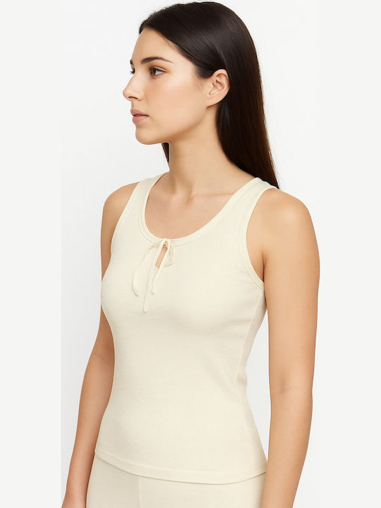 Women's Sleeveless T-Shirt Beige