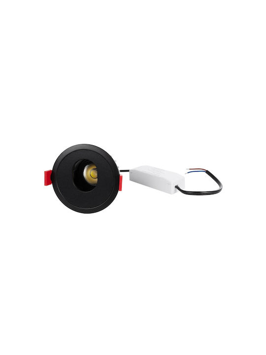 kelvo Asymmetrical Metallic Recessed Spot with Integrated LED and Natural White Light White 8.3x8.3cm. 1pcs