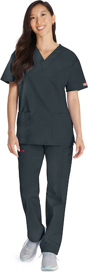 Dickies Signature Women's Red Medical Blouse Cotton and Polyester
