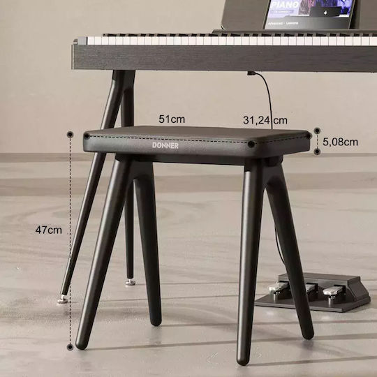 Donner Electric Stage Piano S-100B Set with 88 Weighted Keys and Connection with Headphones