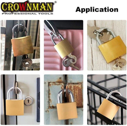 Crownman Ορειχάλκινο Λουκέτο Πέταλο με Κλειδί 60mm