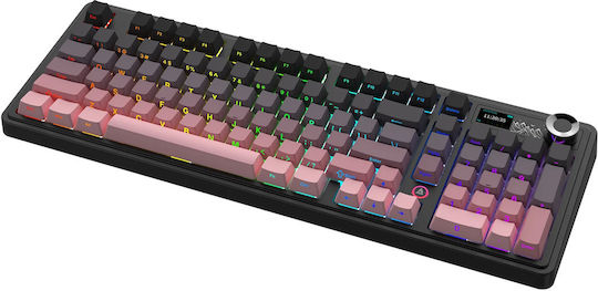 Ajazz AK980 V2 Gaming Μηχανικό Πληκτρολόγιο με Merrard διακόπτες και RGB φωτισμό (Αγγλικό US) Ροζ