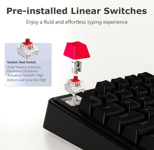 Ajazz AK980 Gaming Mechanical Keyboard with Custom Red switches and RGB lighting (English US)