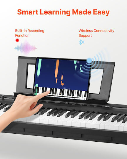 Vevor Electric Stage Piano QPZBZSZCGQ88DTDH4001V2 with 88 Weighted Keys Built-in Speakers and Connection with Headphones Black