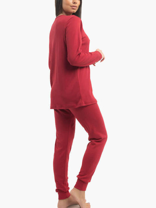 A.A UNDERWEAR Winter Women's Pyjama Set Burgundy