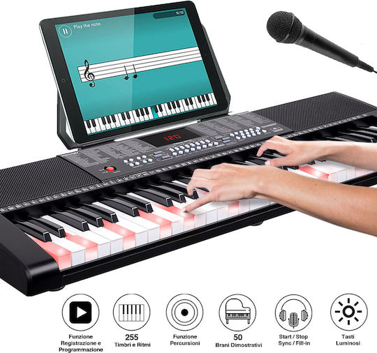 Bakaji Electric Stage Piano 02832748 with 61 Weighted Keys and Built-in Speakers