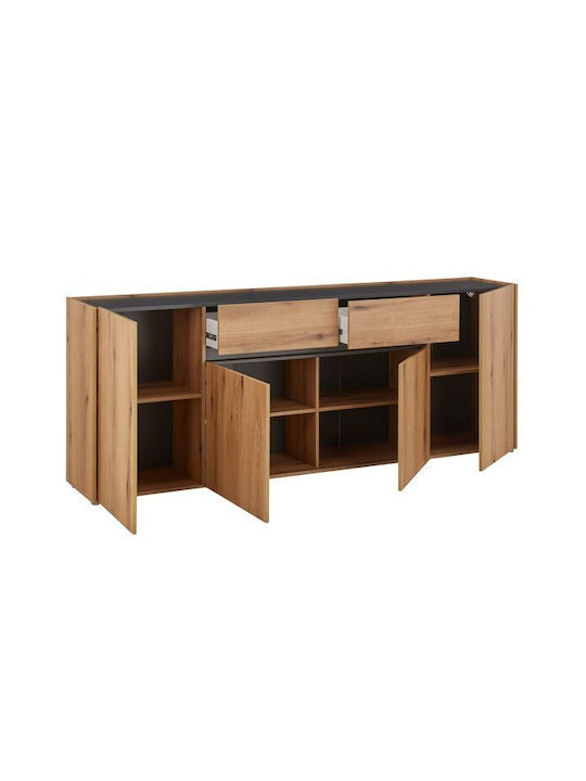 Sideboard Elbsori 118 Wooden with Drawers Anthracite, Oak 40x86x86cm