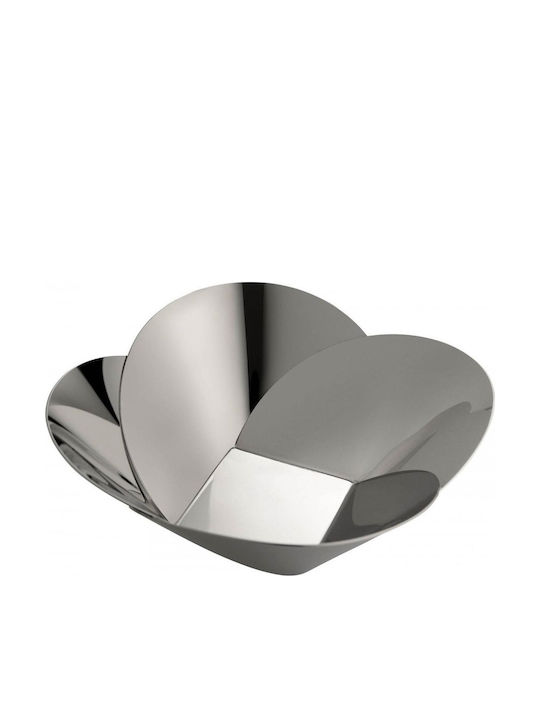 Alessi Pianissimo Bread Basket Inox Silver 17.5x17.5x6.5cm