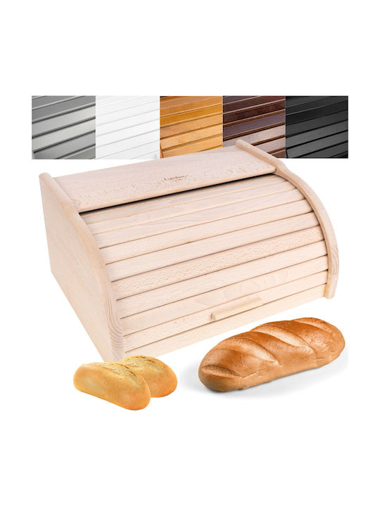 Creative Brotkasten mit Deckel Hölzernes Beige 38x28.5x17.5cm