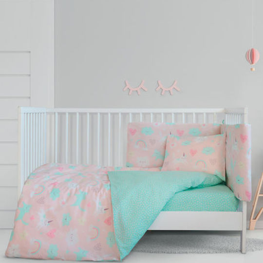 Nima Unicat Бебешка кувертюра Памук Розов 110x150см