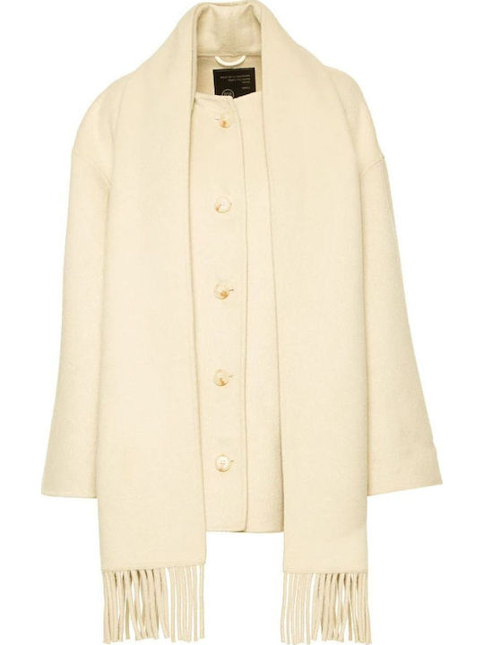 Women's Ivory Coast Peacoat with Buttons