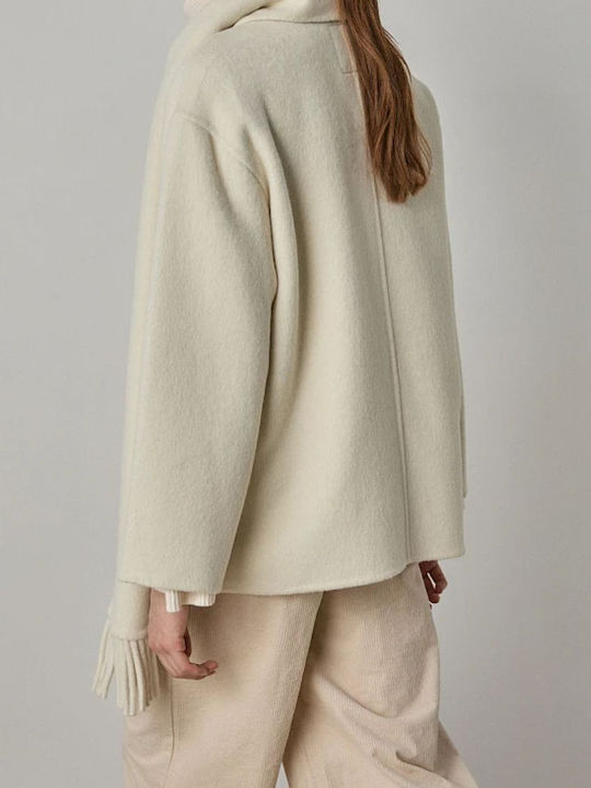 Women's Ivory Coast Peacoat with Buttons