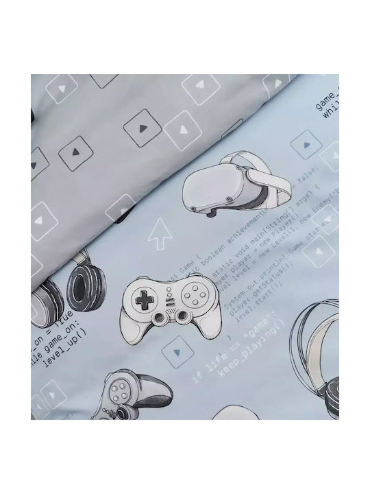 Vesta Home Σετ Σεντόνια Μονά Βαμβακερά Game Γκρι 170x260cm 3τμχ