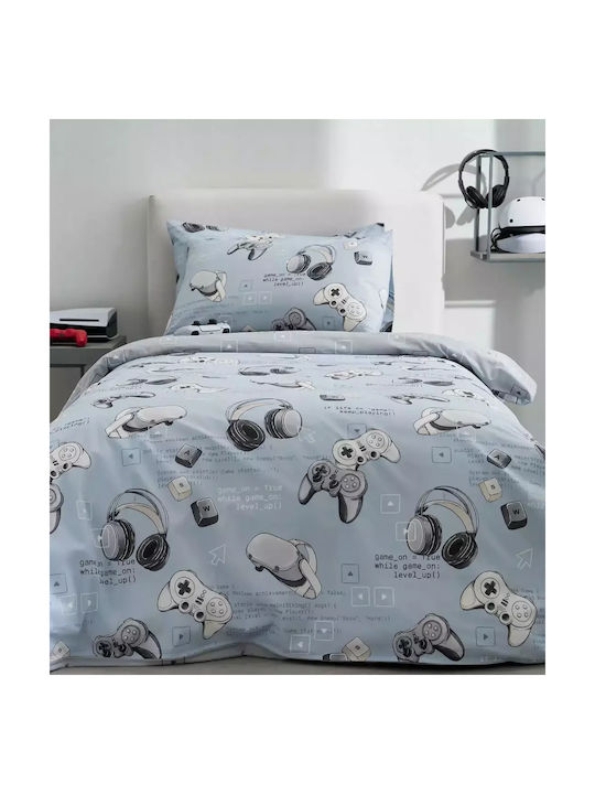 Vesta Home Σετ Σεντόνια Μονά Βαμβακερά Game Γκρι 170x260cm 3τμχ