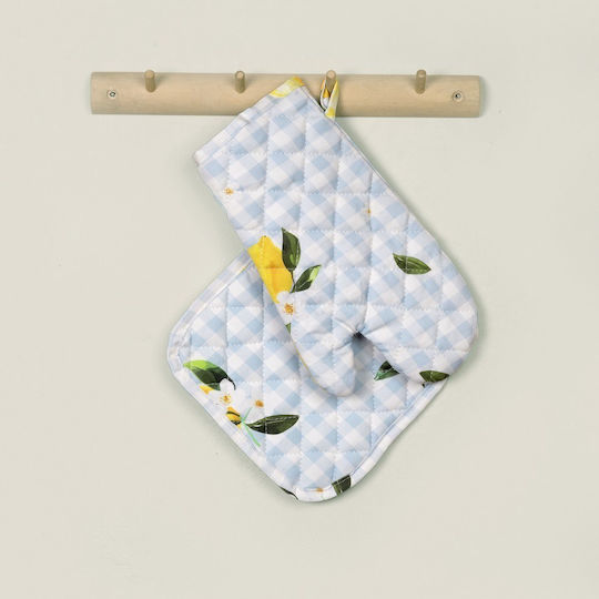 Nima Lemon Tree Oven Mitt Fabric Blue 2pcs